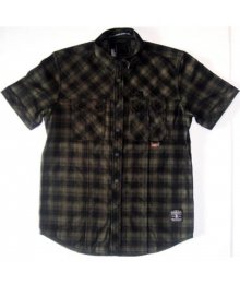 Squad S/S Button Up Shirt, Olive Plaid